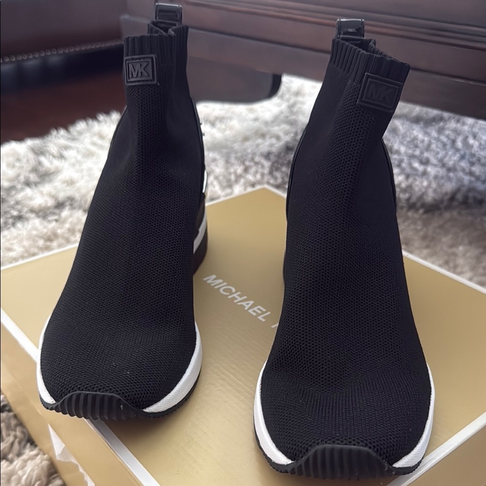 Michael Kors Black Sneakers Sock-Style Slip-On